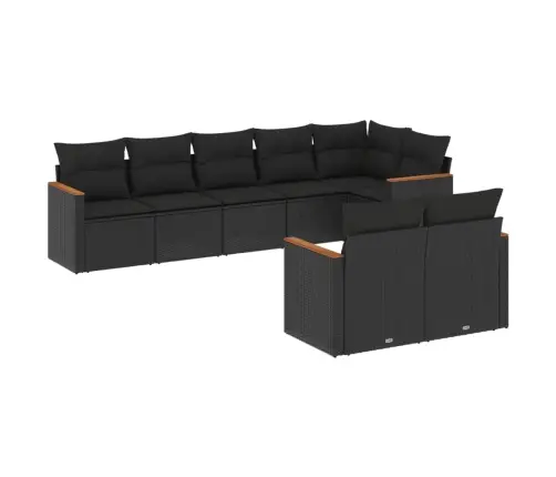 8-Osaline Aiadiivani Komplekt Patjadega, Must, Polürotang