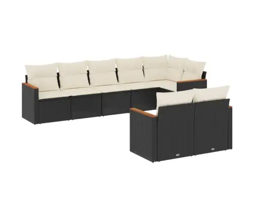 8-Osaline Aiadiivani Komplekt Patjadega, Must, Polürotang