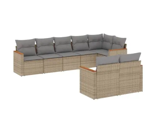 8-Osaline Aiadiivani Komplekt Patjadega, Beež, Polürotang