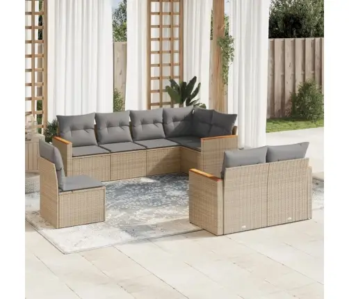 8-Osaline Aiadiivani Komplekt Patjadega, Beež, Polürotang