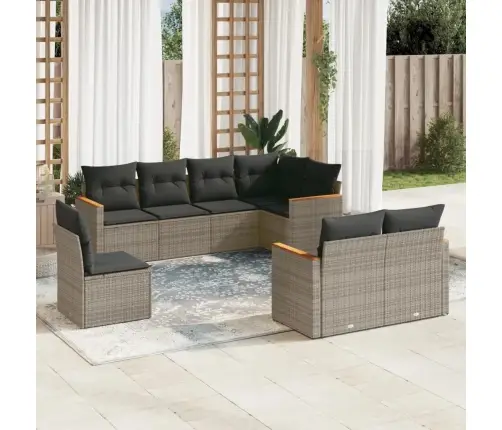 8-Osaline Aiadiivani Komplekt Patjadega, Hall, Polürotang