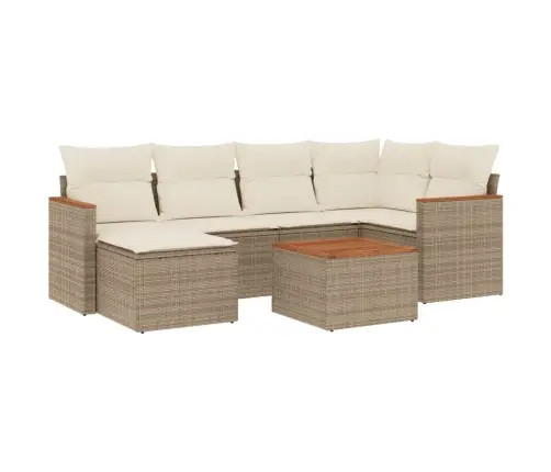 7-Osaline Aiadiivani Komplekt Patjadega, Beež, Polürotang