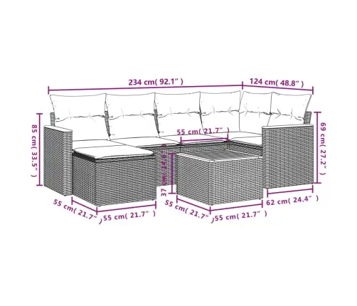 7-Osaline Aiadiivani Komplekt Patjadega, Beež, Polürotang