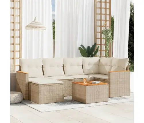 7-Osaline Aiadiivani Komplekt Patjadega, Beež, Polürotang