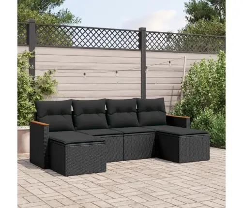 6-Osaline Aiadiivani Komplekt Patjadega, Must, Polürotang