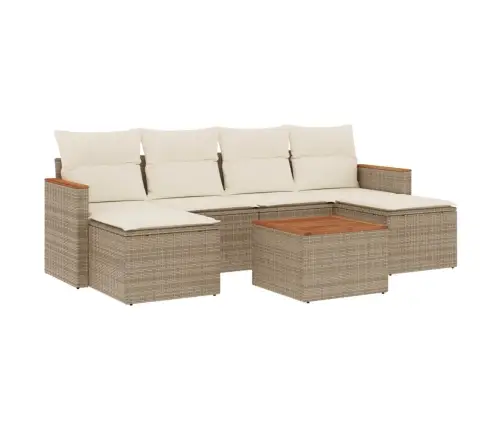 7-Osaline Aiadiivani Komplekt Patjadega, Beež, Polürotang