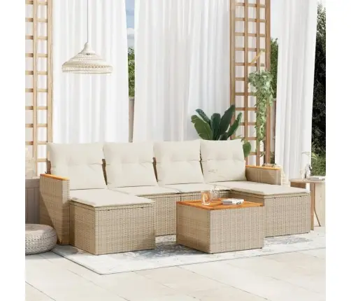 7-Osaline Aiadiivani Komplekt Patjadega, Beež, Polürotang