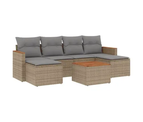 7-Osaline Aiadiivani Komplekt Patjadega, Beež, Polürotang