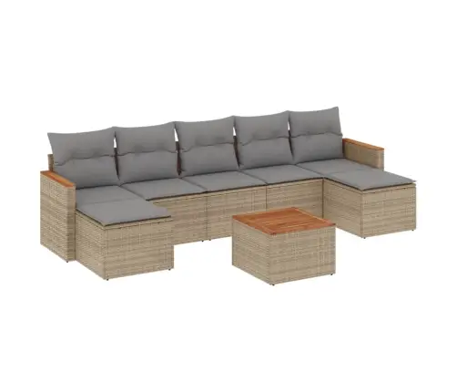 8-Osaline Aiadiivani Komplekt Patjadega, Beež, Polürotang