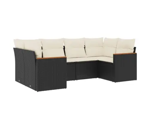 6-Daļīgs Dārza Dīvāna Komplekts, Matrači, Melna Pe Rotanpalma Vidaxl