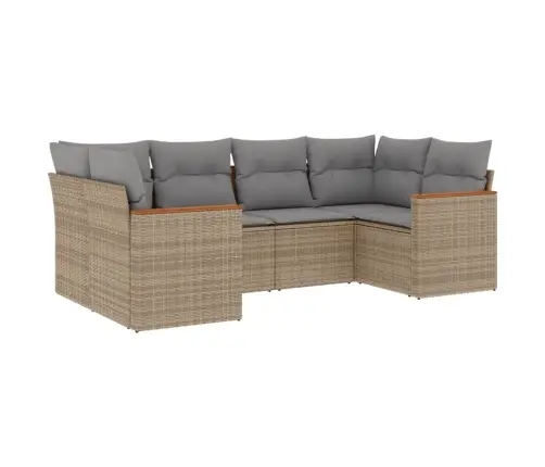 6-Osaline Aiadiivani Komplekt Patjadega, Beež, Polürotang