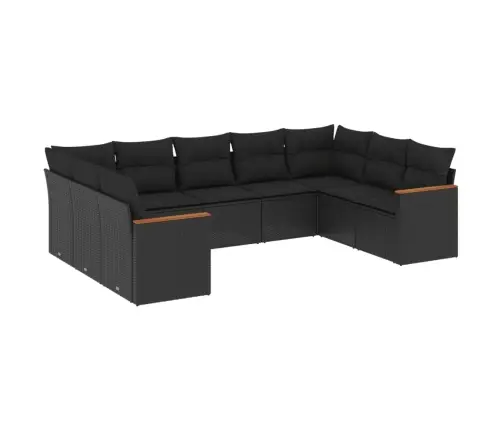 9-Osaline Aiadiivani Komplekt Patjadega, Must, Polürotang