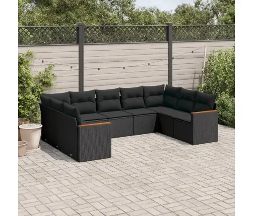 9-Osaline Aiadiivani Komplekt Patjadega, Must, Polürotang