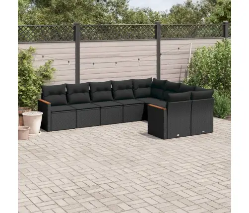 9-Osaline Aiadiivani Komplekt Patjadega, Must, Polürotang