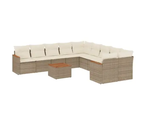 11-Osaline Aiadiivani Komplekt Patjadega, Beež, Polürotang