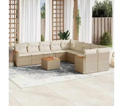 11-Osaline Aiadiivani Komplekt Patjadega, Beež, Polürotang