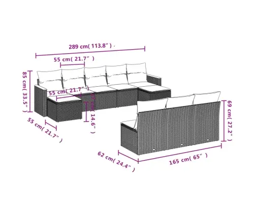 10-Osaline Aiadiivani Komplekt Patjadega, Hall, Polürotang