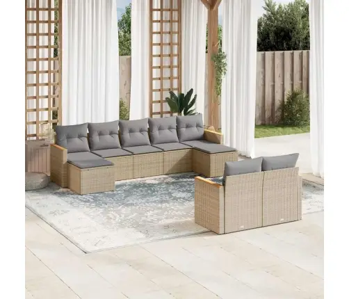 9-Osaline Aiadiivani Komplekt Patjadega, Beež, Polürotang