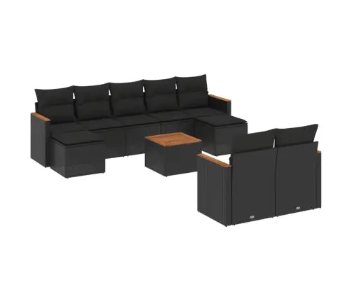 10-Osaline Aiadiivani Komplekt Patjadega, Must, Polürotang