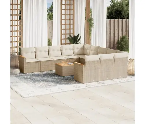 12-Osaline Aiadiivani Komplekt Patjadega, Beež, Polürotang