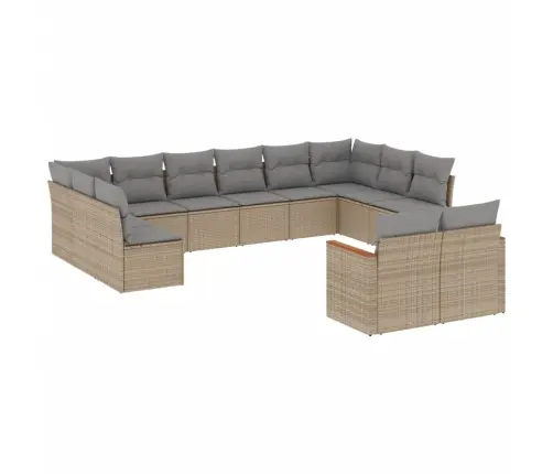 12-Osaline Aiadiivani Komplekt Patjadega, Beež, Polürotang