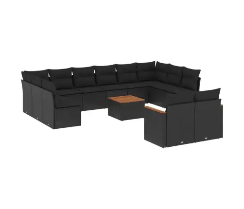 13-Osaline Aiadiivani Komplekt Patjadega, Must, Polürotang