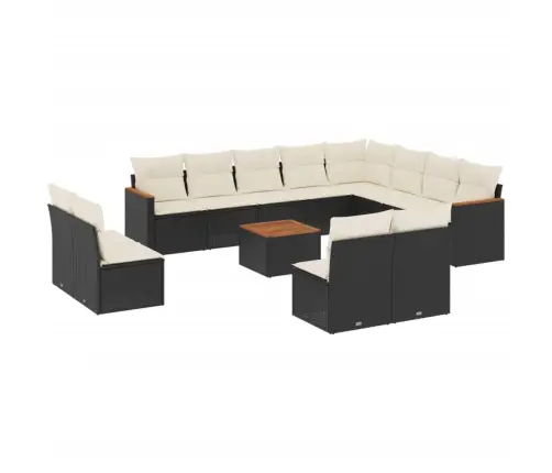 13-Osaline Aiadiivani Komplekt Patjadega, Must, Polürotang