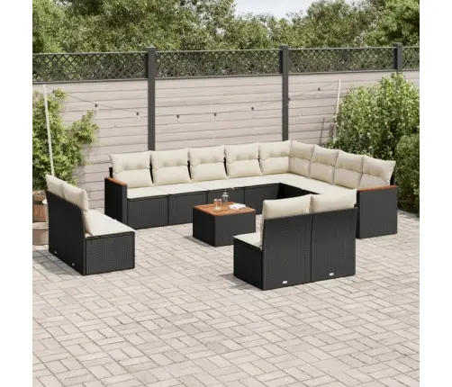 13-Osaline Aiadiivani Komplekt Patjadega, Must, Polürotang