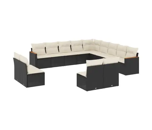 13-Daļīgs Dārza Dīvāna Komplekts Ar Matračiem, Pe Rotangpalma Vidaxl