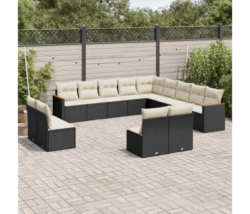 13-Daļīgs Dārza Dīvāna Komplekts Ar Matračiem, Pe Rotangpalma Vidaxl