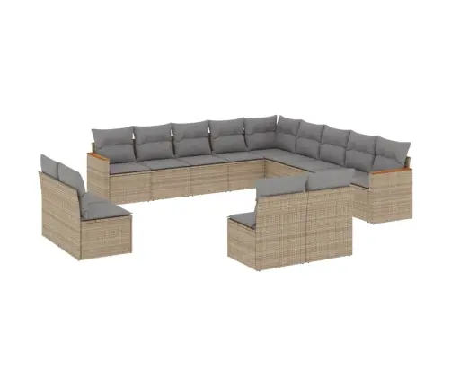 13-Osaline Aiadiivani Komplekt Patjadega, Beež , Polürotang