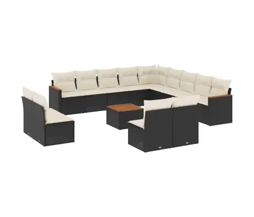 14-Osaline Aiadiivani Komplekt Patjadega, Must, Polürotang 14-Osaline Aiadiivani Komplekt Patjadega, Must, Polürotang