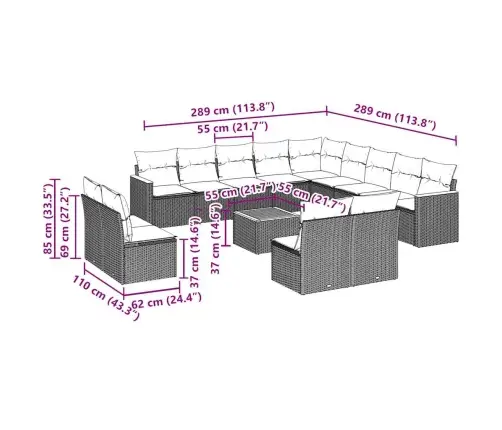 14-Osaline Aiadiivani Komplekt Patjadega, Must, Polürotang 14-Osaline Aiadiivani Komplekt Patjadega, Must, Polürotang