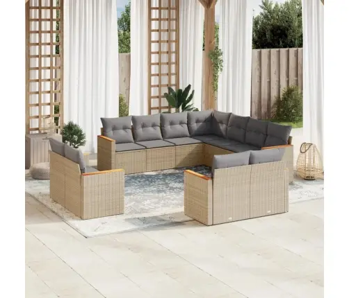 11-Osaline Aiadiivani Komplekt Patjadega, Beež, Polürotang