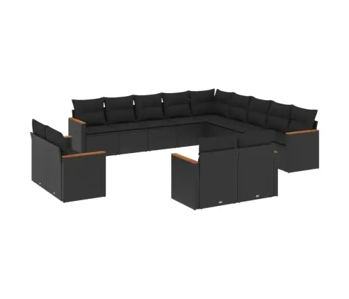 13-Daļīgs Dārza Dīvāna Komplekts Ar Matračiem, Pe Rotangpalma Vidaxl