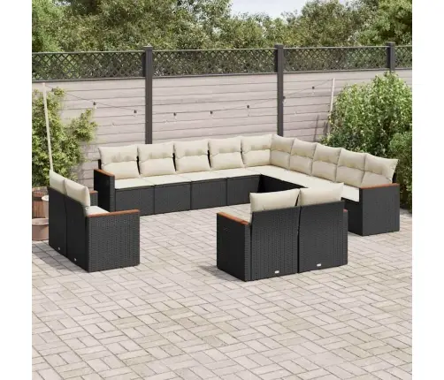 13-Daļīgs Dārza Dīvāna Komplekts Ar Matračiem, Pe Rotangpalma Vidaxl