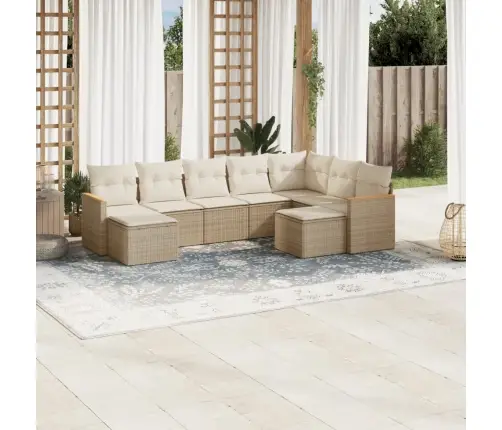 9-Osaline Aiadiivani Komplekt Patjadega, Beež, Polürotang