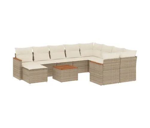 11-Osaline Aiadiivani Komplekt Patjadega, Beež, Polürotang