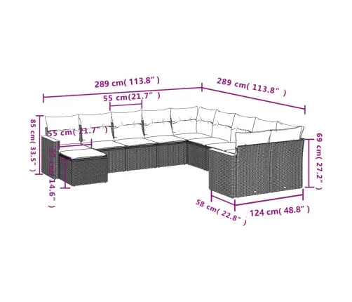 11-Osaline Aiadiivani Komplekt Patjadega, Beež, Polürotang