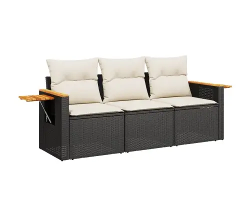 3-Osaline Aiadiivanikomplekt Patjadega, Must, Polürotang