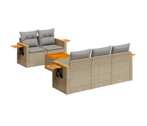 6-Osaline Aiadiivani Komplekt Patjadega, Beež, Polürotang