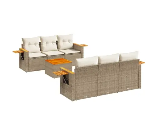 7-Osaline Aiadiivani Komplekt Patjadega, Beež, Polürotang