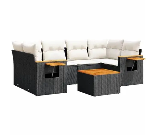 7-Daļīgs Dārza Dīvāna Komplekts Ar Matračiem, Melna Pe Vidaxl 7-Daļīgs Dārza Dīvāna Komplekts Ar Matračiem, Melna Pe Vidaxl