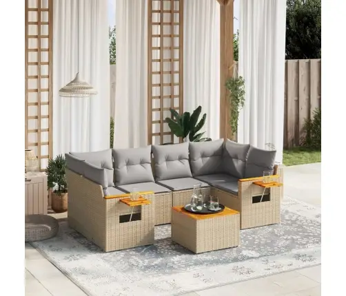 7-Osaline Aiadiivani Komplekt Patjadega, Beež, Polürotang