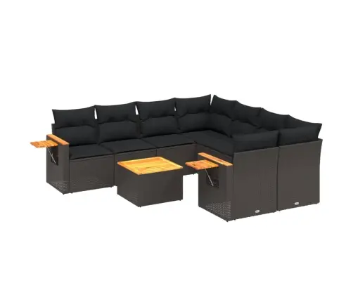 9-Osaline Aiadiivani Komplekt Patjadega, Must, Polürotang