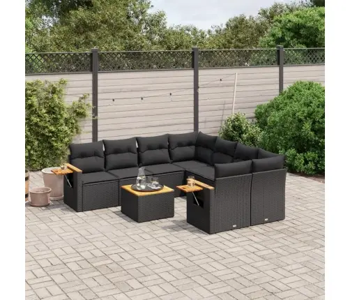 9-Osaline Aiadiivani Komplekt Patjadega, Must, Polürotang