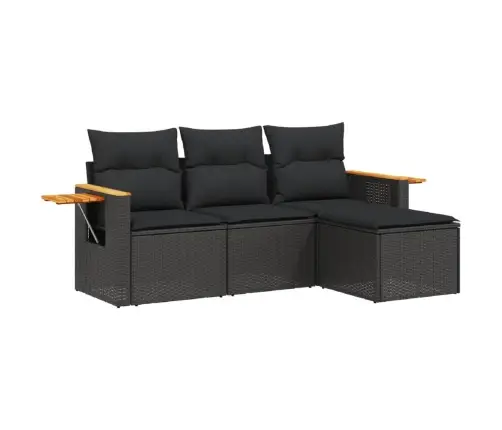 4-Daļīgs Dārza Dīvāna Komplekts Ar Matračiem, Pe Rotangpalma Vidaxl