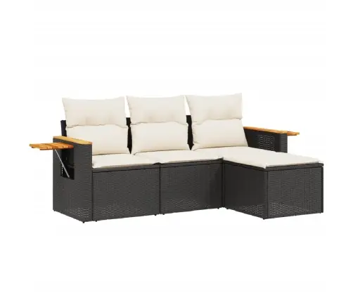 4-Osaline Aiadiivani Komplekt Patjadega, Must, Polürotang