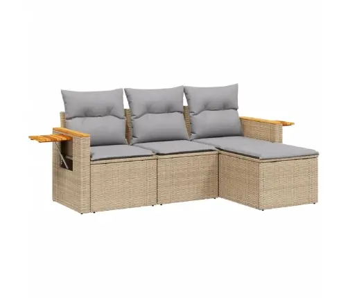 4-Osaline Aiadiivani Komplekt Patjadega, Beež, Polürotang