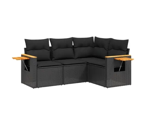 4-Daļīgs Dārza Dīvāna Komplekts Ar Matračiem, Pe Rotangpalma Vidaxl